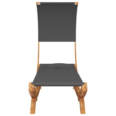 vidaXL Ξαπλώστρα ΕξΧώρου Κρεμ 100x200x126cm Μασίφ Λυγισμένο Ξύλο Τέντα - Μονό