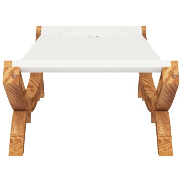vidaXL Ξαπλώστρα Εξ. Χώρου Κρεμ 100x188,5x44cm Μασίφ Λυγισμένο Ξύλο