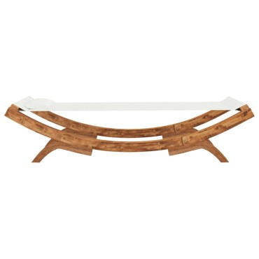 vidaXL Ξαπλώστρα Εξ. Χώρου Κρεμ 100x188,5x44cm Μασίφ Λυγισμένο Ξύλο
