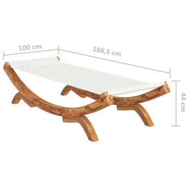 vidaXL Ξαπλώστρα Εξ. Χώρου Κρεμ 100x188,5x44cm Μασίφ Λυγισμένο Ξύλο