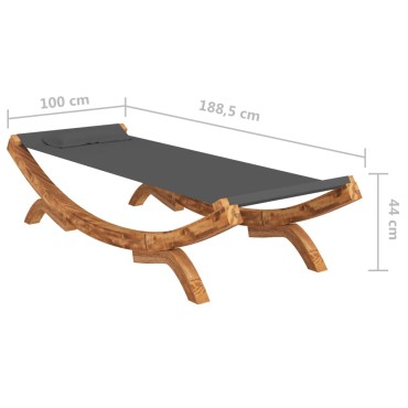 vidaXL Ξαπλώστρα Εξ. Χώρου Ανθρ. 100x188,5x44cm Μασίφ Λυγισμένο Ξύλο