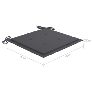 vidaXL Μαξιλάρια Καρέκλας Κήπου 6 τεμ. Ανθρακί 40x40x4cm Υφασμάτινα