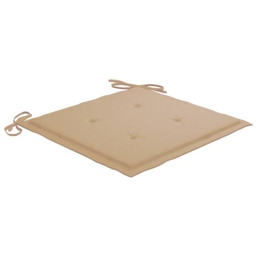 vidaXL Μαξιλάρια Καρέκλας Κήπου 2 τεμ. Μπεζ 40x40x4cm Υφασμάτινα