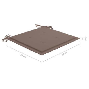 vidaXL Μαξιλάρια Καρέκλας Κήπου 6 τεμ. Taupe 40x40x4cm Υφασμάτινα