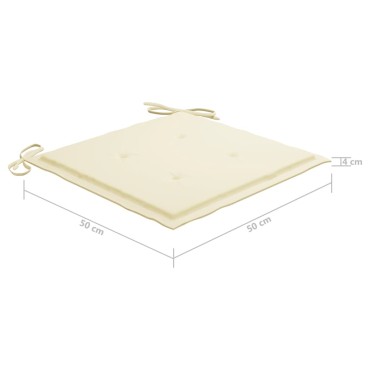 vidaXL Μαξιλάρια Καρέκλας Κήπου 6 τεμ. Κρεμ 50x50x3cm Ύφασμα Oxford