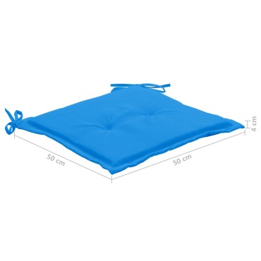 vidaXL Μαξιλάρια Καρέκλας Κήπου 6 τεμ. Μπλε 50x50x3cm Ύφασμα Oxford