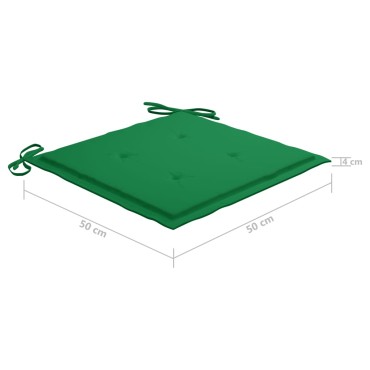 vidaXL Μαξιλάρια Καρέκλας Κήπου 4 τεμ. Πράσινα 50x50x3cm Ύφασμα Oxford