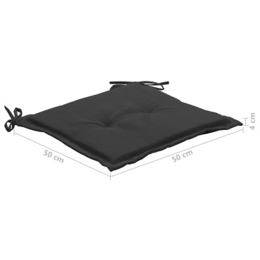 vidaXL Μαξιλάρια Καρέκλας Κήπου 4 τεμ. Μαύρα 50x50x4cm Oxford Ύφασμα