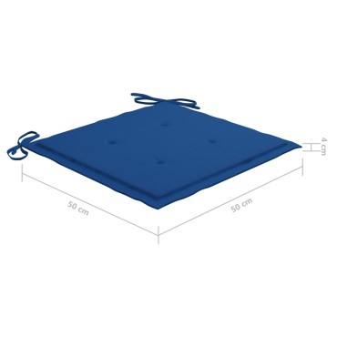 vidaXL Μαξιλάρια Καρέκλας Κήπου 6 τεμ. Μπλε Ρουά 50x50x3cm Υφασμάτινα