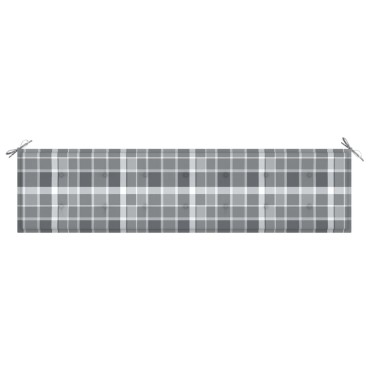 vidaXL Μαξιλάρι για Παγκάκι Κήπου Γκρι Καρό 200x50x4cm Υφασμάτινο