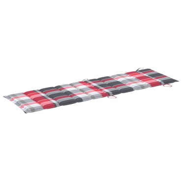 vidaXL Μαξιλάρι Ξαπλώστρας Κόκκινο Καρό 186x58x3 εκ. από Ύφασμα Oxford