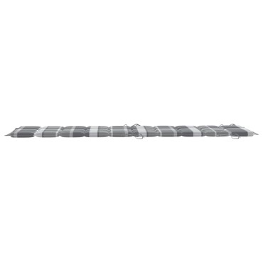 vidaXL Μαξιλάρι Ξαπλώστρας Γκρι Καρό 186x58x4cm από Ύφασμα Oxford