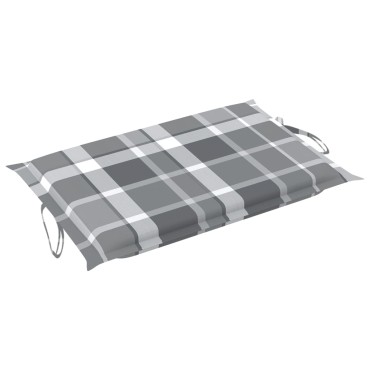 vidaXL Μαξιλάρι Ξαπλώστρας Γκρι Καρό 186x58x4cm από Ύφασμα Oxford