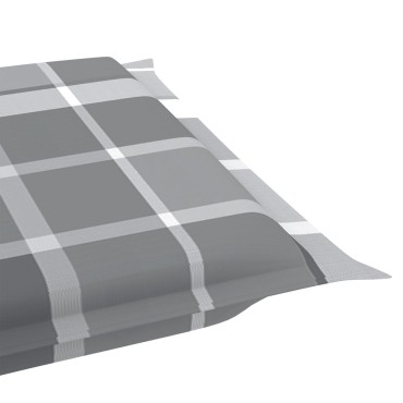 vidaXL Μαξιλάρι Ξαπλώστρας Γκρι Καρό 186x58x4cm από Ύφασμα Oxford