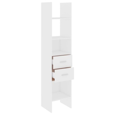 vidaXL Βιβλιοθήκη Λευκή 40x35x180cm από Επεξ. Ξύλο 1 τεμ.