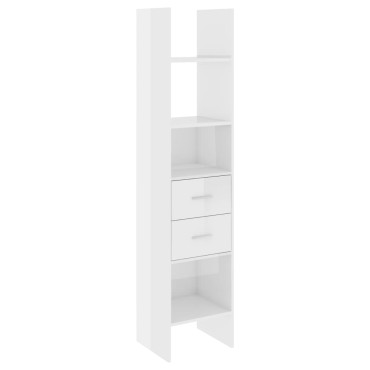 vidaXL Βιβλιοθήκη Γυαλιστερό Λευκό 40x35x180cm από Επεξ. Ξύλο 1 τεμ.