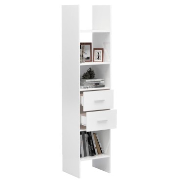 vidaXL Βιβλιοθήκη Γυαλιστερό Λευκό 40x35x180cm από Επεξ. Ξύλο 1 τεμ.
