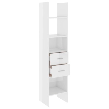 vidaXL Βιβλιοθήκη Γυαλιστερό Λευκό 40x35x180cm από Επεξ. Ξύλο 1 τεμ.