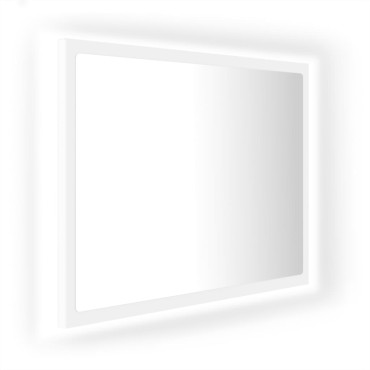 vidaXL Καθρέφτης Μπάνιου με LED Λευκός 60x8,5x37cm Ακρυλικός 1 τεμ.