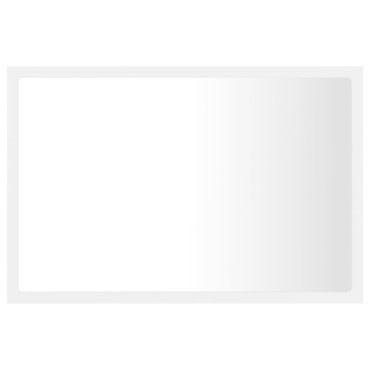 vidaXL Καθρέφτης Μπάνιου με LED Λευκός 60x8,5x37cm Ακρυλικός 1 τεμ.