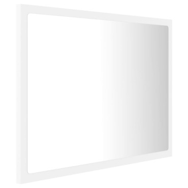 vidaXL Καθρέφτης Μπάνιου με LED Λευκός 60x8,5x37cm Ακρυλικός 1 τεμ.