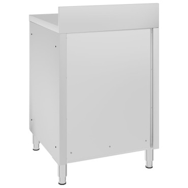 vidaXL Ερμάριο Πάγκος Εργασίας 60 x 60 x 96 εκ. από Ανοξείδωτο Ατσάλι