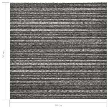 vidaXL Μοκέτα Πλακάκι 20 τεμ. Ανθρακί Ριγέ 5 μ² 50x50 εκ.