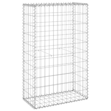 vidaXL Συρματοκιβώτιο Τοίχος 60x30x100cm Γαλβαν. Χάλυβας + Καλύμματα