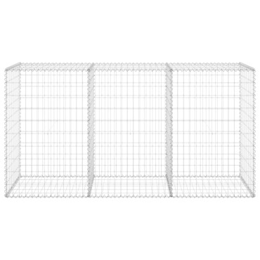 vidaXL Συρματοκιβώτιο Τοίχος 200x60x100cm Γαλβαν.Χάλυβας + Καλύμματα
