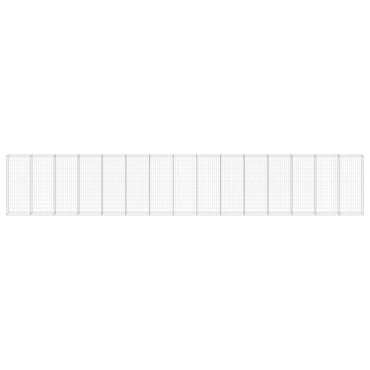 vidaXL Συρματοκιβώτιο Τοίχος 900x30x150cm Γαλβαν.Χάλυβας + Καλύμματα