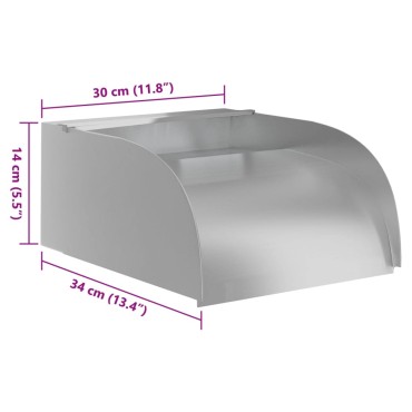 vidaXL Καταρράκτης 30 x 34 x 14 εκ. από Ανοξείδωτο Ατσάλι 304 με LED