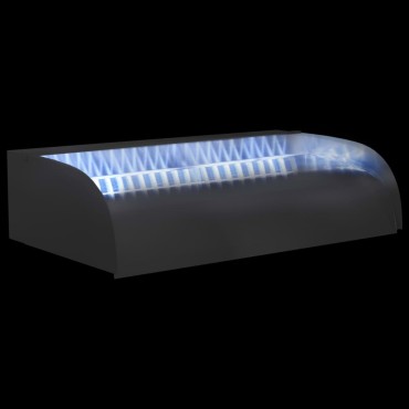 vidaXL Καταρράκτης 60 x 34 x 14 εκ. από Ανοξείδωτο Ατσάλι 304 με LED