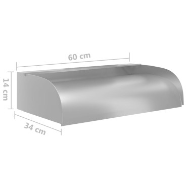 vidaXL Καταρράκτης 60 x 34 x 14 εκ. από Ανοξείδωτο Ατσάλι 304 με LED