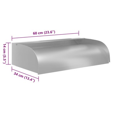 vidaXL Καταρράκτης 60 x 34 x 14 εκ. από Ανοξείδωτο Ατσάλι 304 με LED