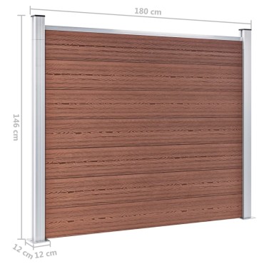 vidaXL Πάνελ Περίφραξης Καφέ 180x146cm από WPC
