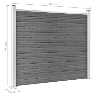 vidaXL Πάνελ Περίφραξης Γκρι 180x146cm από WPC