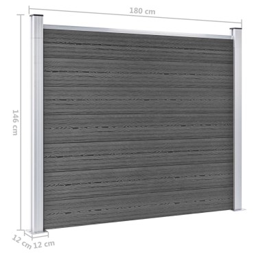 vidaXL Πάνελ Περίφραξης Μαύρο 180x146cm από WPC
