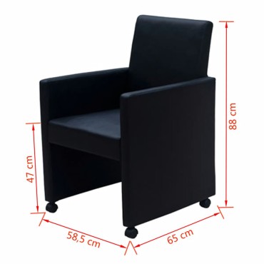 vidaXL Καρέκλες Τραπεζαρίας 4 τεμ. Μαύρες από Συνθετικό Δέρμα 58,5x65x88cm