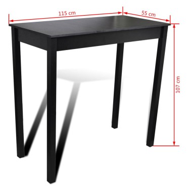 Τραπέζι Μπαρ με 4 Καρέκλες Μπαρ Μαύρο 115x55x107cm