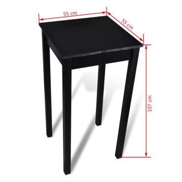 Τραπέζι Μπαρ με 2 Καρέκλες Μπαρ Μαύρο 55x55x107cm