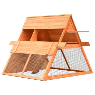 vidaXL Κλουβί Κουνελιών 152x128x108 εκ. από Μασίφ Ξύλο Πεύκου/Ελάτης