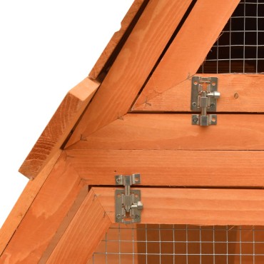 vidaXL Κλουβί Κουνελιών 152x128x108 εκ. από Μασίφ Ξύλο Πεύκου/Ελάτης