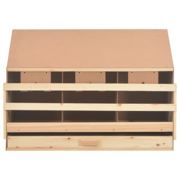 vidaXL Φωλιά για Κότες με 3 Θέσεις 93x40x65 εκ. από Μασίφ Ξύλο Πεύκου