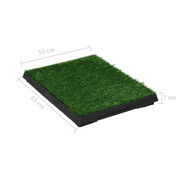 vidaXL Τουαλέτες Κατοικίδ. 2 τεμ Πράσινες 63x50x7 εκ Δίσκος/Συνθ. Χλόη