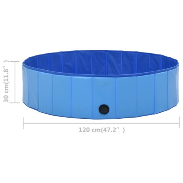 vidaXL Πισίνα για Σκύλους Πτυσσόμενη Μπλε 120 x 30 εκ. από PVC