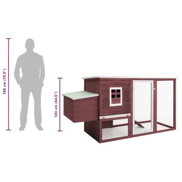 vidaXL Κοτέτσι Εξωτερικού Χώρου με 1 Σημείο Συλλογής Αυγών Καφέ Ξύλινο