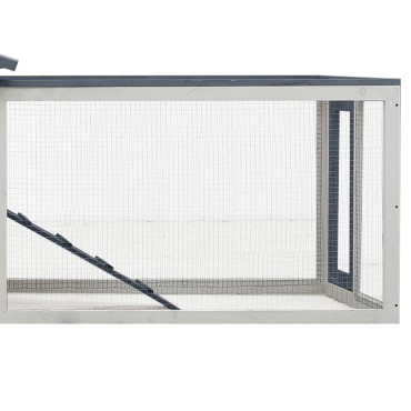 vidaXL Κλουβί Κουνελιών Γκρι 310x70x87 εκ. Μασίφ Ξύλο Πεύκου/Ελάτης