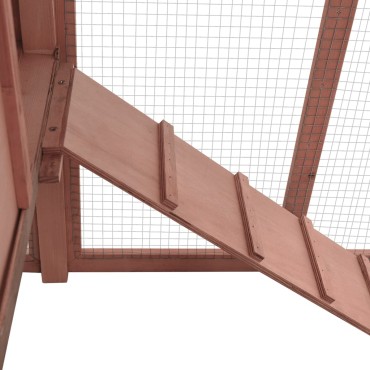 vidaXL Κοτέτσι με Κουτί Ωοτοκίας Μόκα/Λευκό Μασίφ Ξύλο Ελάτης