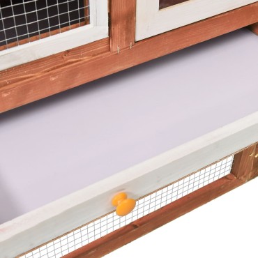 vidaXL Κλουβί Κουνελιών 140 x 63 x 120 εκ. από Μασίφ Ξύλο Ελάτης