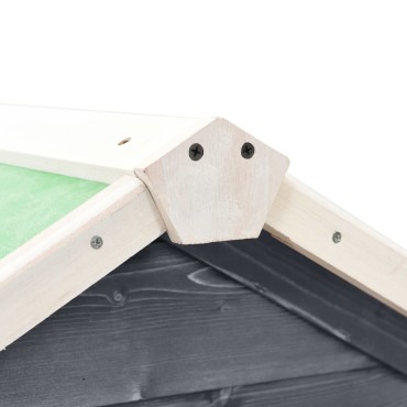 vidaXL Κλουβί Κουνελιών Γκρι/Λευκό 140x63x120 εκ. Μασίφ Ξύλο Ελάτης